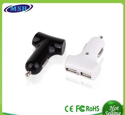 【工厂直批双usb足2.1A手机车载充电器】价格_厂家_图片 -